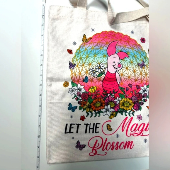 Let The  Magic Blossom/ Piglet Tote Bag 🐷🌼🌸🌺💐✨️🦋 - Picture 2 of 6